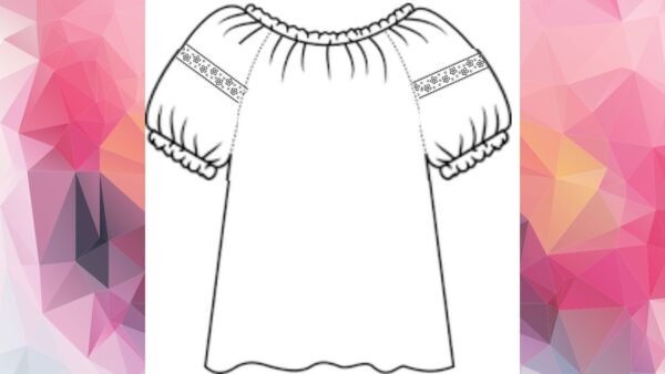 Photo showing a sketch of the peasant top